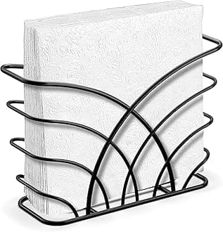 Modern Napkin Holder for Dining Table - Kitchen Napkin Holder Tissue Paper Stand for Kitchen, Table, Home Décor, Restaurant, Tissue Dispenser Organizer for Tables, Kitchen (Black)