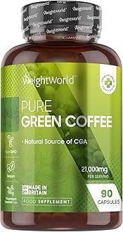 – Pure Green Coffee Capsules | 21,000mg per Serving | 90 Unroasted Green Coffee Capsules | Vegan | Natural Source of Chlorogenic Acid | Made in Britain