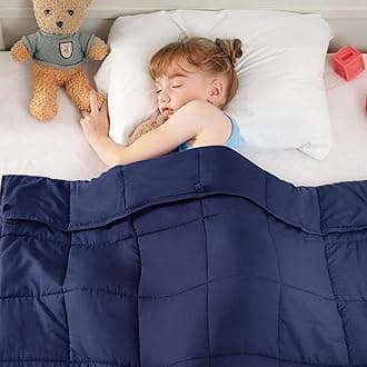 yescool Navy Weighted Blanket 7 Pounds Cooling Weighted Lap Blanket, Heavy Blanket for Sleeping, Weighted Throw Blanket Gift for 60-80lbs, 40"x60"