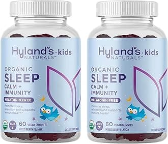 Hyland's Kids - Melatonin Free Organic Sleep Aid Gummies with Calm & Immune Support - with Chamomile, Elderberry & Passion Flower, Helps with Sleeplessness & Restlessness, 60 Vegan Gummies