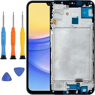 for Samsung Galaxy A15 Screen Replacement for Samsung A15 4G/5G Screen Replacement with Frame A156u A156e A156w S156dl SM-A156vl A156B/DS LCD Display digitizer Touch Screen Black 6.5 Inch