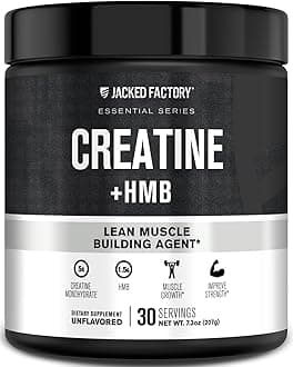 Creatine HMB Powder Supplement with Creatine Monohydrate & HMB for Men & Women for Muscle Growth, Increased Strength, Enhanced Energy - 30 Servings, Unflavored