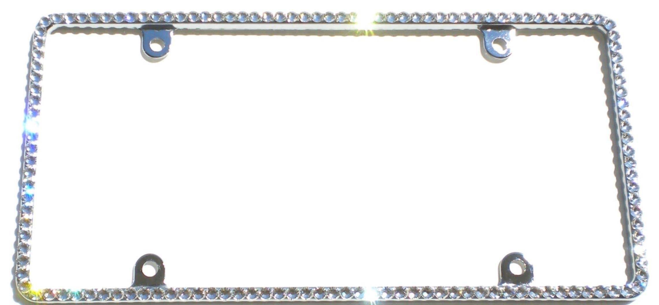 Thin Crystal License Plate Frame Rhinestone Bling Made with Austrian Crystals