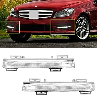 Left Right LED Daytime Running Lights DRL Fog Lamp Compatible with Mercedes C E SLK Class W204 S204 C180 C200 C220 C250 C300 C320 2007-2014 (Pair)