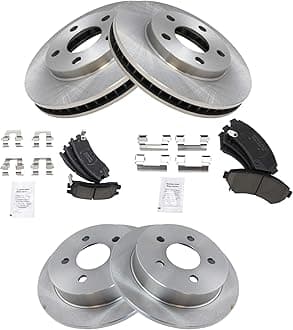 TRQ Front & Rear Brake Pad & Rotor Ceramic Compatible with 2004-2005 Buick Century 1997-2004 Regal 1998-2002 Oldsmobile Intrigue 1997-2003 Pontiac Grand Prix 1999-2005 Montana 1997-1998 Trans Sport