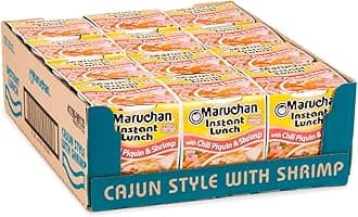 Maruchan Instant Lunch Ramen Noodles, Chili Piquin & Shrimp – Japanese-Style Instant Noodle Soup, Easy Meal Ready in 3 minutes – 2.25 Oz Cup, Pack of 12