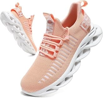 Jakcuz Women's Lace Up Walking Shoes Breathable Ultra Lightweight Sport Casual Ladies Girls Fashion Platform Sneakers