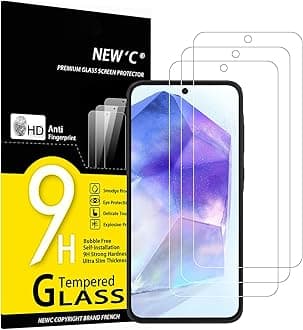 3 Pack Designed for Samsung Galaxy A55 5G Screen Protector Tempered Glass,Case Friendly Scratch-proof, Bubble Free, Ultra Resistant
