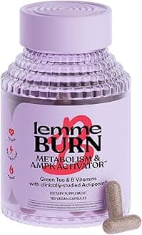 Burn - Metabolism, Belly Fat Burning + AMPK Activating Supplement for Men & Women w/Clinically Studied Actiponin Gynostemma, Green Tea Extract, Vitamins B6 & B12 - Gluten Free, 180 Count