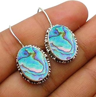 10x14MM Oval Gemstone Sterling Silver Ellipse Dangle Earrings for Women, Bezel Set Ear-Wire Earrings, Bridesmaid Earrings Mother's Day Gift (Amethyst)