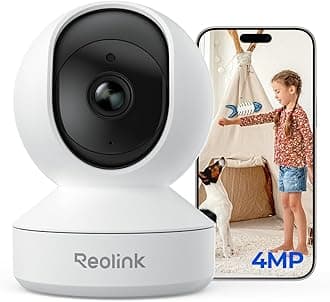 4MP 2K Indoor Camera E1, Plug-in Wireless WiFi 6 Security Camera, 360 Degree Pet Camera with Phone app, Baby Monitor with Person/Pet/Cry Detection, Night Vision, 2-Way Talk, Local Storage