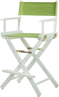 24" Director's Chair White Frame-Lime Green Canvas