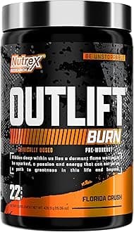 Nutrex Outlift Burn Pre-Workout Supplement for Energy, Focus & Endurance | Metabolyte, L-Citrulline, Beta-Alanine & Caffeine | Thermogenic Formula for Performance (22 Servings, Florida Crush)