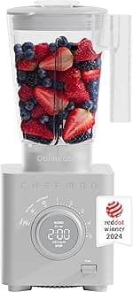 Chefman Obliterator 48 oz Countertop Blender for Smoothies, 1380W Motor to Crush Ice, Nuts, and Frozen Fruit with Stainless Steel Blade, Auto Blend Function, Includes Tamper and Scraper - Concrete