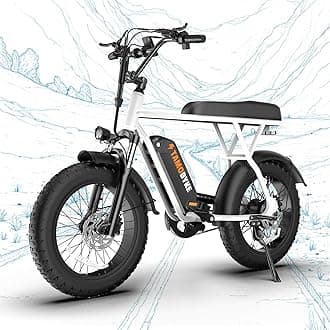 Sponsored Ad - T63 Multi-Color Electric Bike for Adults & Teens, 1000W Peak Motor, 20MPH 468Wh Remove Battery,20"x4"Fat Tire Ebike, Moped Style Comfortable Electric Bikes,Long Seat E Bikes for All-Terrain