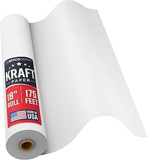 White Kraft Arts and Crafts Paper Roll - 18 inches by 175 Feet (2100 Inch) - Ideal for Paints, Wall Art, Easel Paper, Fadeless Bulletin Board Paper, Gift Wrapping Paper and Kids Crafts - Made in USA