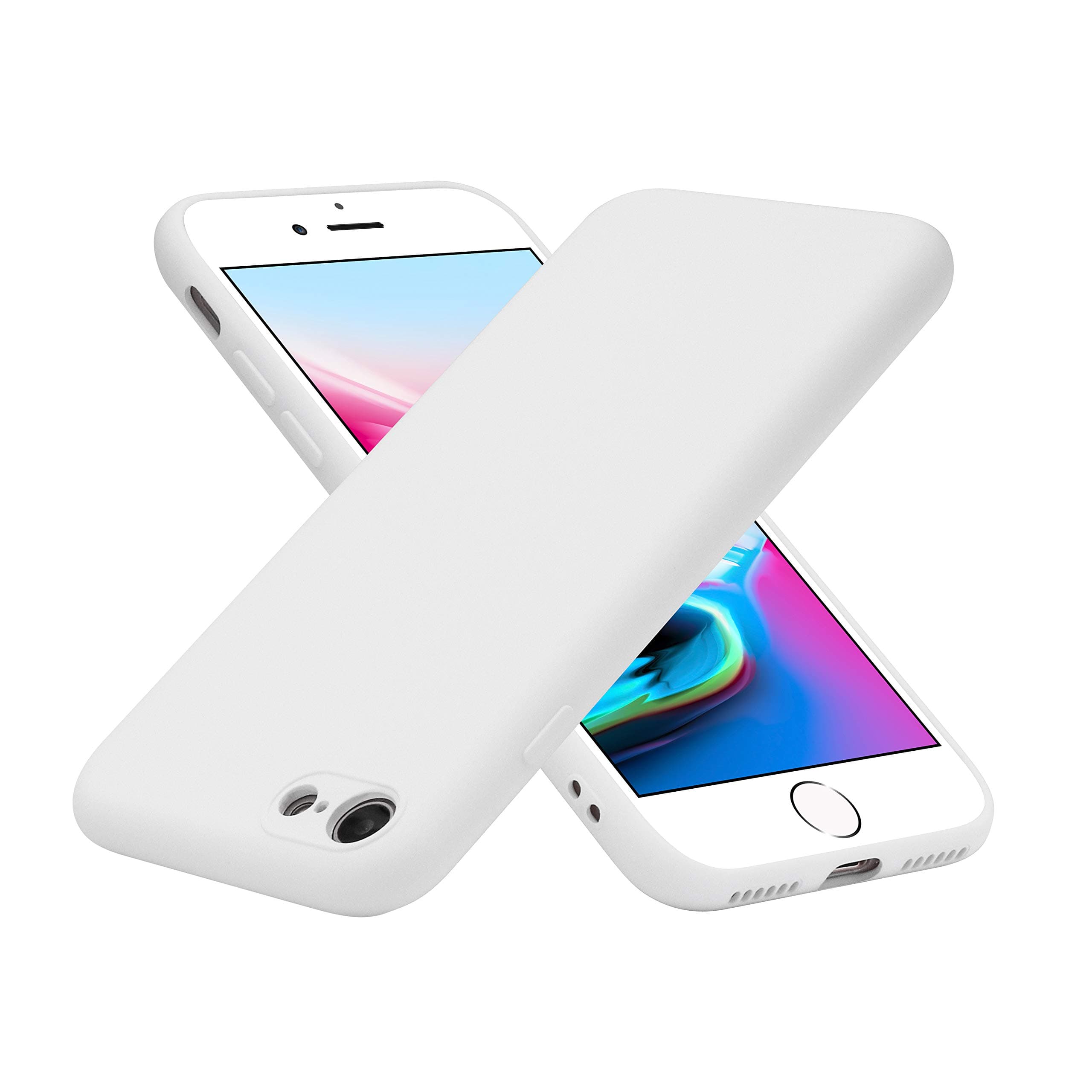 Weduda iPhone 8 Case, iPhone 7 Case,Liquid Silicone Phone Shell Soft Touch Cover Full Body Protection Matte Case for iPhone 8 iPhone 7-White