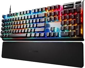 SteelSeries Apex Pro Gen 3 Gaming Keyboard - OmniPoint 3.0 HyperMagnetic Switches - Adjustable Actuation - Rapid Trigger - Game-Ready Presets - Rapid Tap/SOCD - OLED - RGB - USB-C - US QWERTY Layout