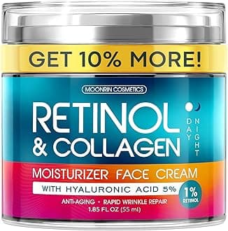 Retinol Cream for Face with Hyaluronic Acid – Collagen Face Moisturizer for Women and Men - Advanced Anti-Aging Formula for Lifting Skin – Reduce Wrinkles, Fine Lines and Dryness – 1.7 fl. Oz