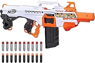 Ultra Select Fully Motorized Blaster, Fire for Distance or Accuracy, Includes Clips and Darts, Outdoor Games and Toys, Automatic Electric Full Auto Toy Foam Blasters