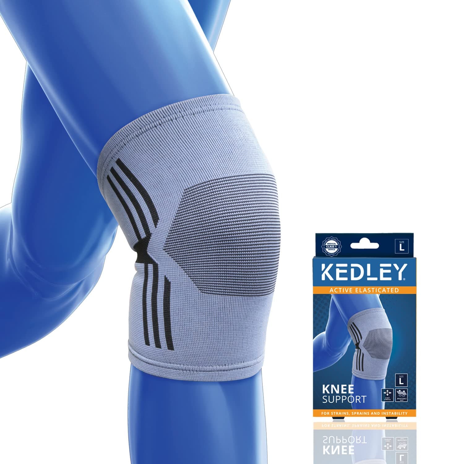 Knee Support Sleeve (Large) | Premium Elasticated Compression Support Band | Aiding Rehabilitation, Joint Pain, Knee Swelling & Arthritis | Ideal For Sports, Exercise, Gardening & Everyday Use