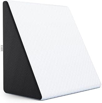 FOVERA Memory Foam Wedge Pillow | 2 Years Warranty | Bed Wedge Cushion, Orthopedic Back Support for Bed | for Acid Reflux, Snoring, GERD, Leg Elevation (White, 18L x 17.5W x 11H Inch)