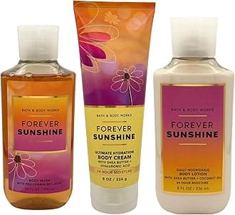 Forever Sunshine Bath Body 3-Piece Bundle | Ultimate Hydration Body Cream, Body Wash and Body Lotion