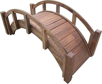 SamsGazebos Miniature Japanese Wood Garden Bridge, Treated, Assembled, 25" Long X 11" Tall X 11-1/2" Wide, Made in USA