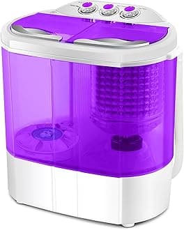 Display4top Electric Mini Portable Compact 3.6KG Capacity Washer Washing Machine Spin Dryer Laundry (Purple)