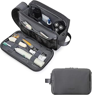 bagsmart Polyester Toiletry Bag For Men, Travel Toiletry Organizer Dopp Kit Water-Resistant Shaving Bag For Toiletries Accessories, Grey