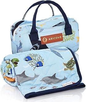 Aricove Weighted Blanket Kids, 7 lb, 40x60 inches, Small Twin Size, Soft Cotton, Machine Washable, Blue/Ocean Animals