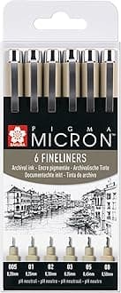 Pigma Micron 6 Fineliners,Black