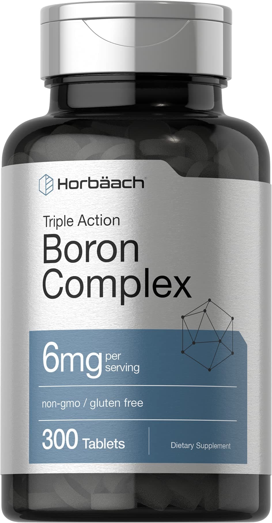 Triple Boron Complex 6 mg Supplement | 300 Tablets | for Men and Women | Vegetarian, Non-GMO & Gluten Free | Triple Action Boron Citrate, Boron Glycinate, Boron Asparate