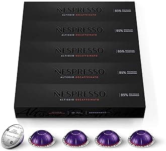 Capsules Vertuo, Altissio Decaffeinato, Dark Roast Espresso, 50-Count Espresso Pods, Brews 1.35 oz.