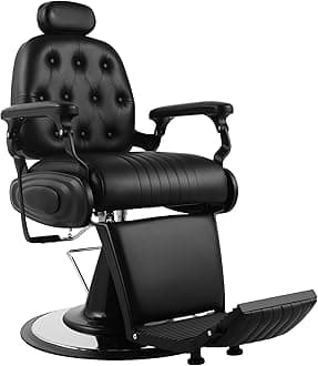 Barber Salon Chair, Professional Vintage Barber Chair for Barbershop, Reclining Salon Chair for Hair Stylist, Hydraulic Beauty Tattoo Home Equipment