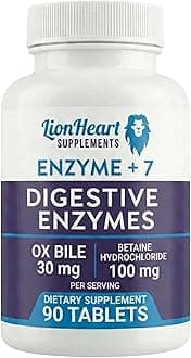 DIGESTIVE ENZYMES SUPPLEMENT - Includes Purified Ox Bile Salts - Tablets for No Gallbladder Sufferers - Enzyme for Digestion & Gas Relief - Helps Bloating, Acid Reflux, Constipation & Repair Leaky Gut