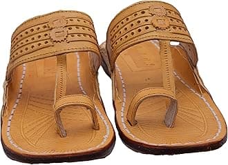 Comfertkart Fabulous Famous Kolhapuri Chappal Sandal Slipper with Grippers for Men Stylish Original Leather Ethinic Wedding Footwear