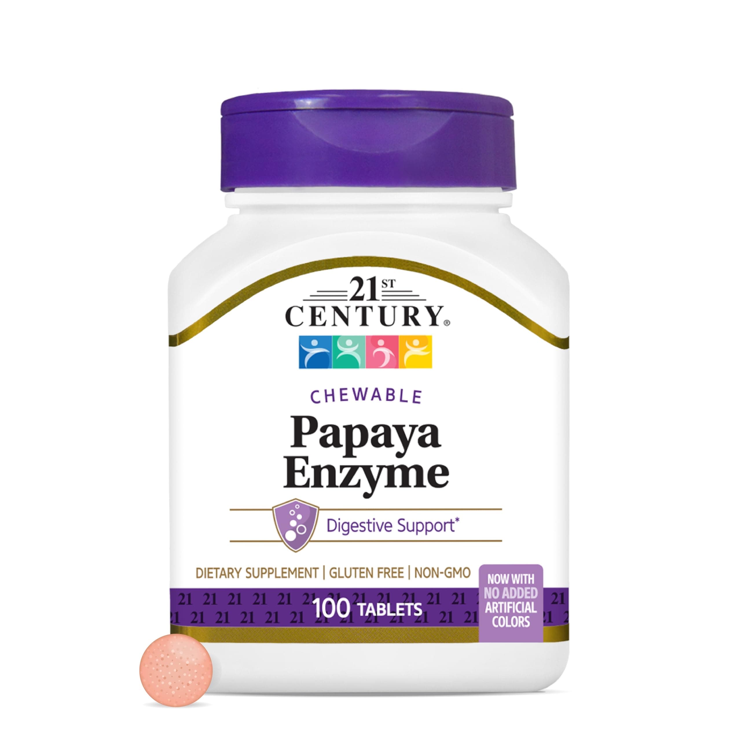21st Century Papaya Enzyme Chewable Tablets ( 100 Count)