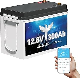 12V 300Ah LiFePO4 Lithium Battery with 3840Wh Energy, Built-in 200A BMS, Max 2560W Load Power, 10 Years Lifetime Up to 15000 Cycles, Perfect for RV Camping Solar Energy Storage Marine Trolling Motor