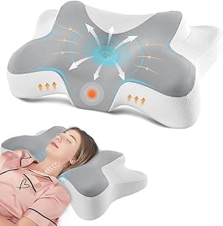 DONAMA Cervical Neck Pillow for Pain Relief,Odorless Contour Memory Foam Pillows with Cooling Pillowcase Cozy Sleeping, Orthopedic Ergonomic Bed Pillows for Side Back Stomach Sleepers