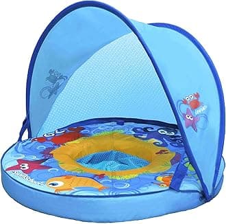Infant Baby Pool Floats, Free Swimming, Super Buoyant – Ages 6-24 Months – Multiple Colors/Styles – Adjustable Canopies and Seats, Splash & Play Baby Floaties