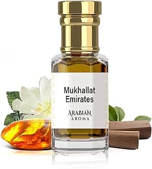 Arabian Aroma Mukhallat Emirates Attar | Amber & Oudh Fragrance | Alcohol-Free, Long-Lasting | 100% Pure Ittar for Men Perfume | Chocolate Musk Attar (6ml)