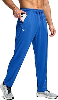 Men's Sweatpants with Zipper Pockets Lightweight Mesh Athletic Pants for Men Open Bottom Workout Gym Running