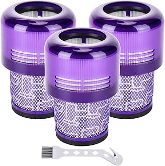 Vacuum Filter Replacement Parts Compatible with Dyson V15 V15s Detect, V11 Torque Drive V11 Animal V11 Complete V11 Extra Submarine Vacuums, Compare to Part 970013-02 (3 Pack Filters)