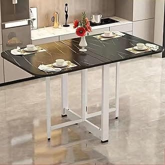 Folding Dining Table, Drop Leaf Dining Table, Extendable Kitchen Table, Space Saving Dining Table, for Kitchen, Bedroom, Living Room (Color : A, Size : 100cm)