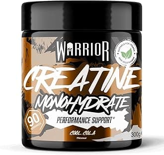 Warrior Creatine Monohydrate Powder 300g (90 Servings) – Pure Micronised Creatine Powder Supplement for Men & Women, Pre & Post Workout Strength, Muscle Growth & Recovery, Vegan – Cool Cola