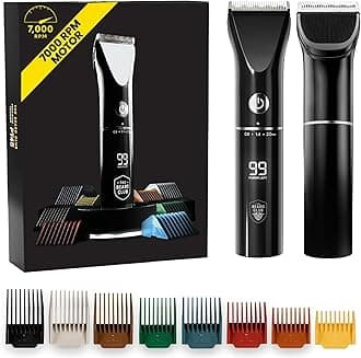 - The Beard Club Beard Trimmer for Men - Electric Cordless Rechargeable Beard & Hair Trimmer - High Power 7000 RPM - 8 Color Guides 45 Unique Trim Lengths - Travel Lock
