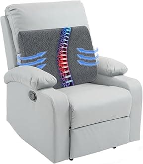 HOMBYS Lumbar Support Pillow for Recliner Chair, Memory Foam Back Support Cushion for Elderly,Extra Large Lumbar Support Pillow,Thick Backrest for Home Reading (Grey, 18“x15 x4)