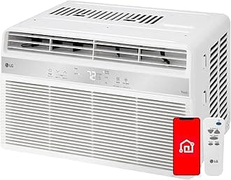 LG 6000 BTU Window Air Conditioner[2024 New] Remote Control, WiFi Enabled works with LG ThinQ, Alexa, Hey Google, Washable Filer Ultra-Quiet Cools Small Room up to 250 Sq.Ft AC Unit White LW6024RSMX