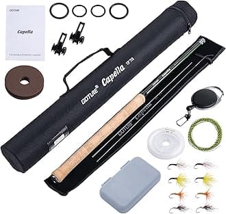 Goture Tenkara Rod Kit 12FT/3.6M Fishing Rod and Combo Tenkara Starter Rod Kit with Carry Case Telescopic Fly Fishing Rod for Streams, Trout, Bass, Crappie, Salmon 11ft/12ft/13ft